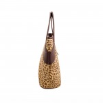 Beau Design Stylish Leoperd Print Imported PU Leather Handbag With Double Handle For Women's/Ladies/Girls